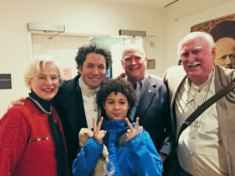Jan with Gustavo Dudamel, James Sinclair, and company after Carnegie Hall