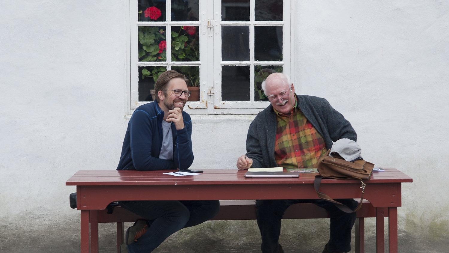 Jan with Leif Ove Andsnes during the Rosendal Chamber Music Festival residency in Norway